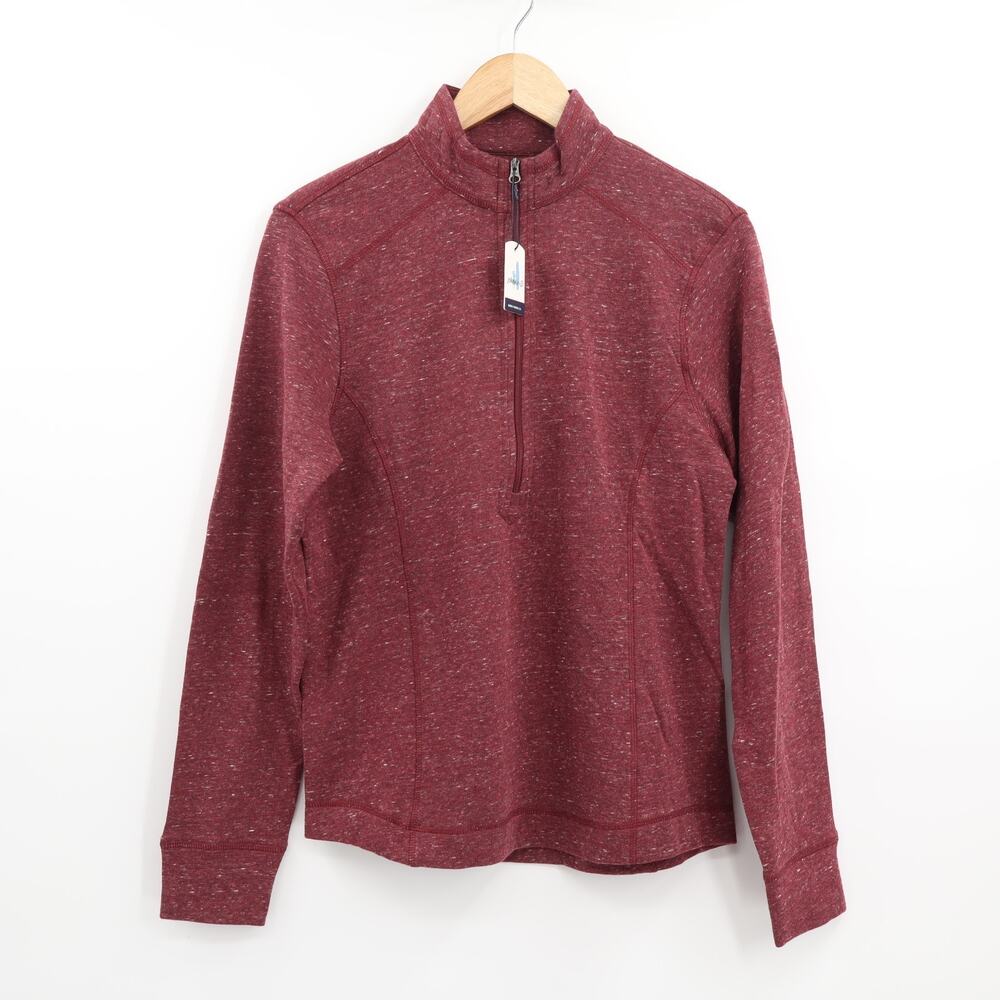 Johnnie-O NWT Maroon Kennedy 1/2 Zip Pullover Sz M Fall Classic Travel